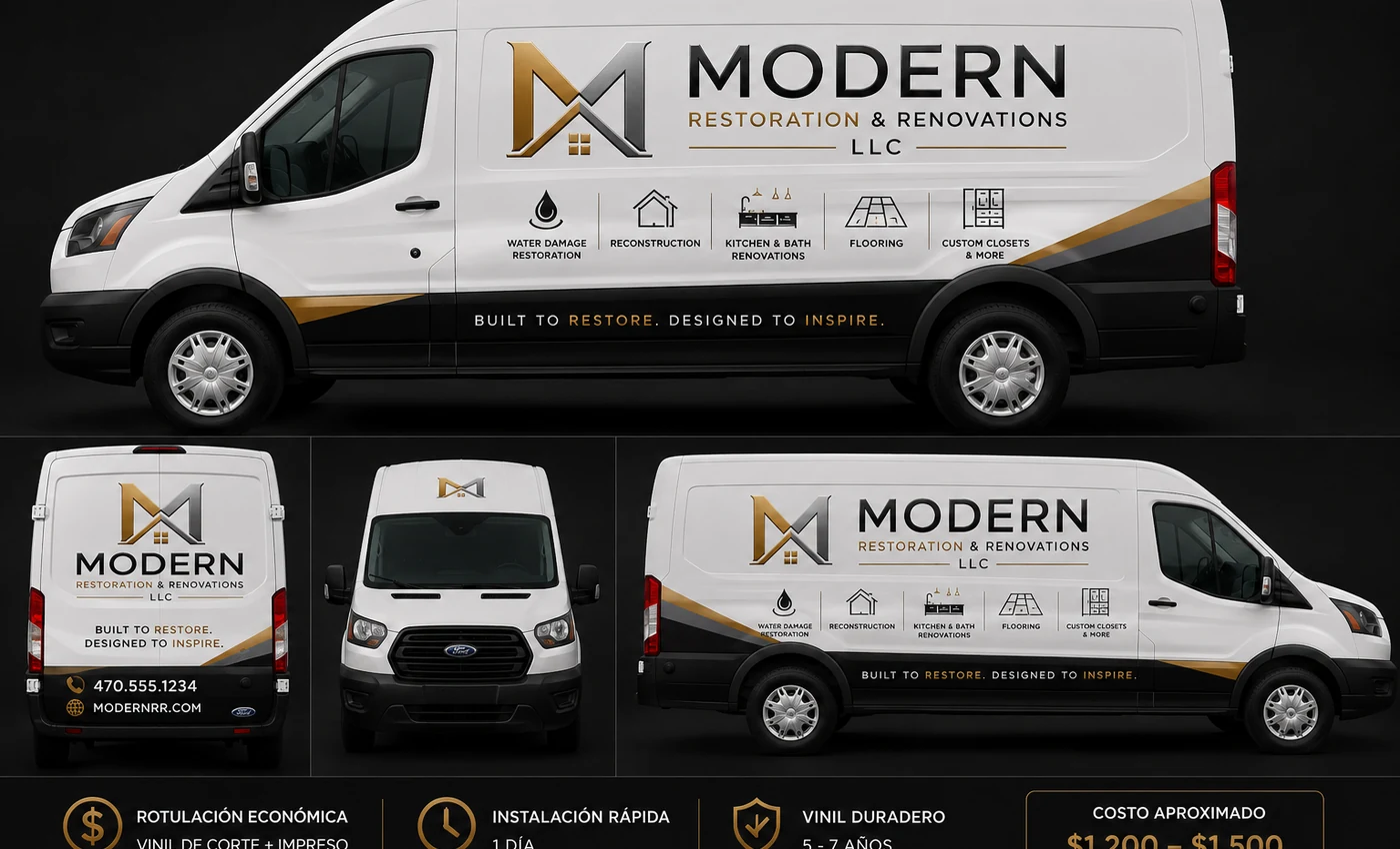 Modern Restoration and Renovations branded service van