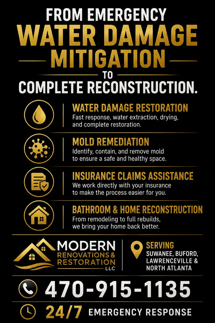 Emergency water damage mitigation and reconstruction services
